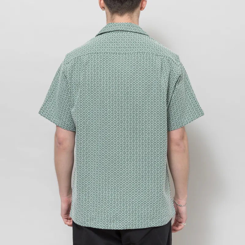 Portuguese Flannel Abstract Tile Shirt Green-2