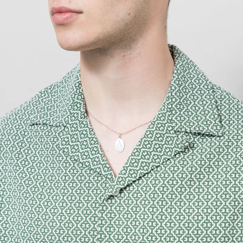 Portuguese Flannel Abstract Tile Shirt Green-3