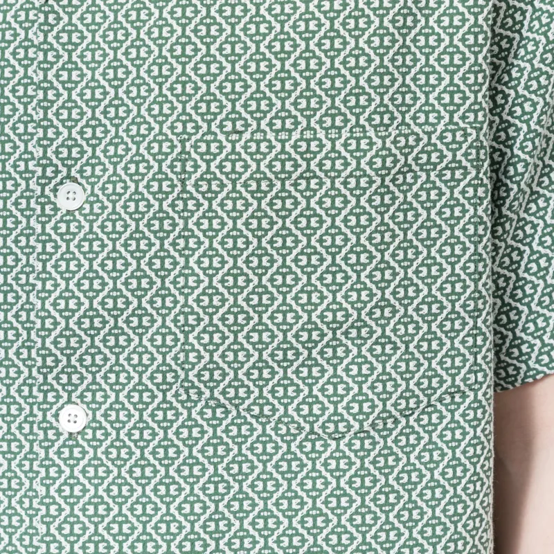 Portuguese Flannel Abstract Tile Shirt Green-7