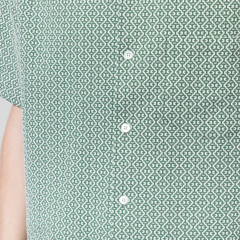 Portuguese Flannel Abstract Tile Shirt Green-5