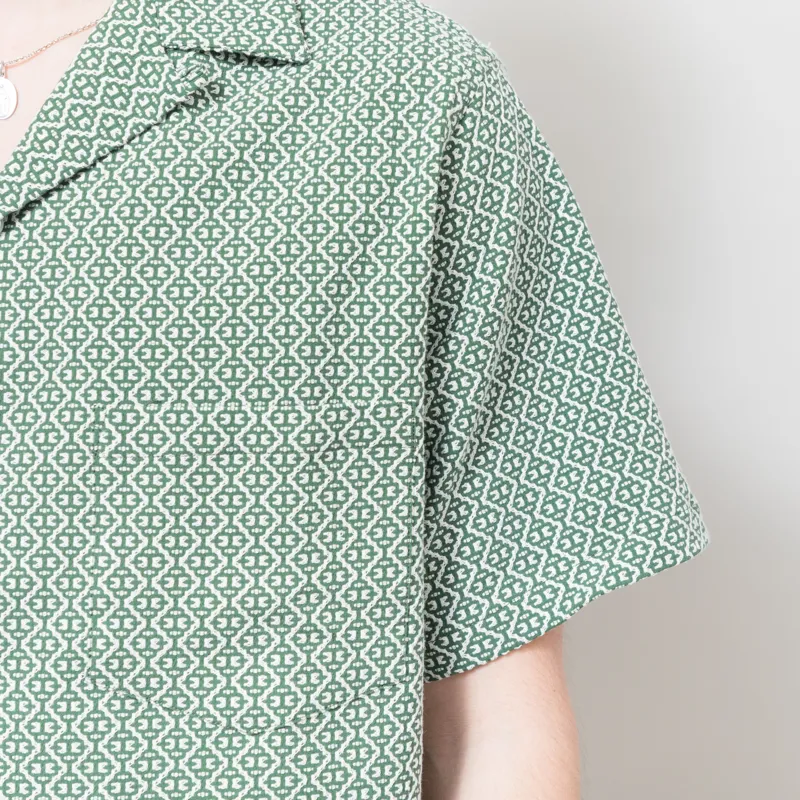 Portuguese Flannel Abstract Tile Shirt Green-4