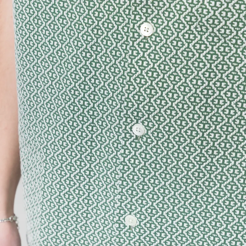 Portuguese Flannel Abstract Tile Shirt Green-6