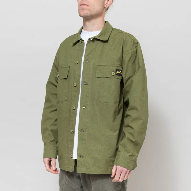 Stan Ray Long Sleeve CPO Shirt Olive Ripstop-1