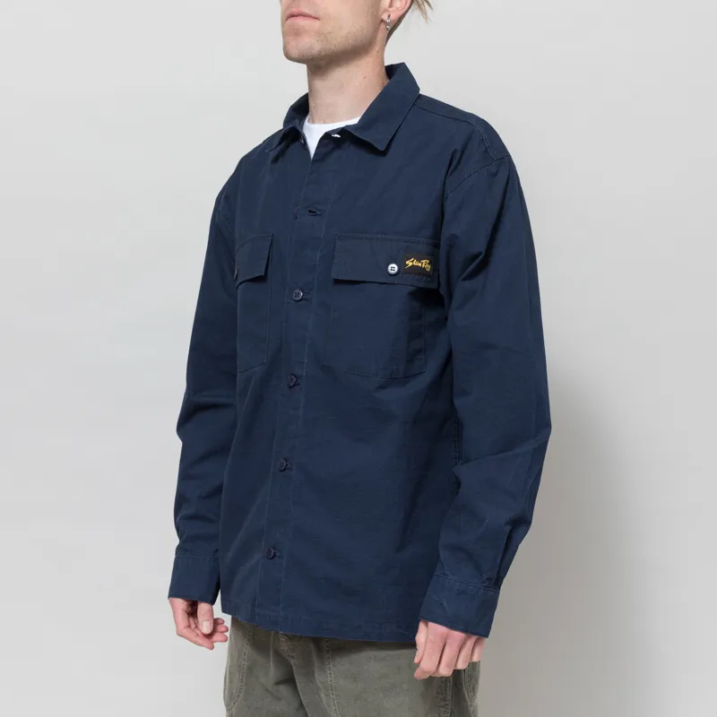 Stan Ray Long Sleeve CPO Shirt Navy Ripstop-1