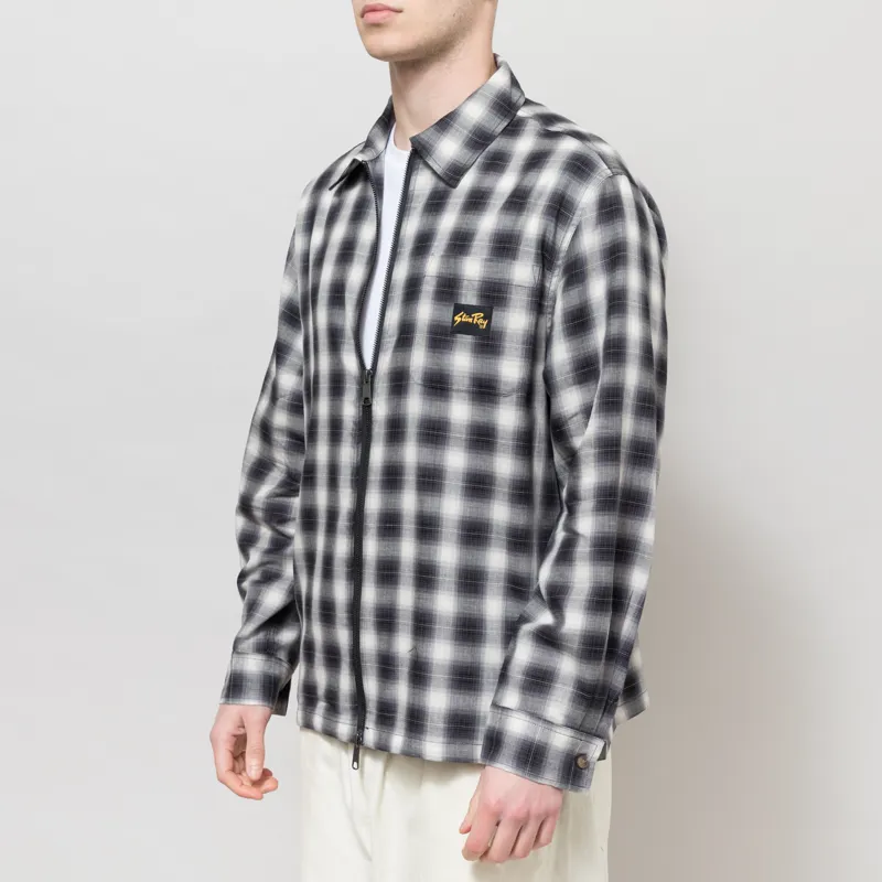 Stan Ray Zip Shirt Black Check-1