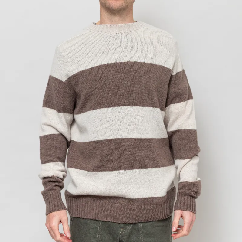 Origin Knitwear Seamless Striped Crew Swansdown