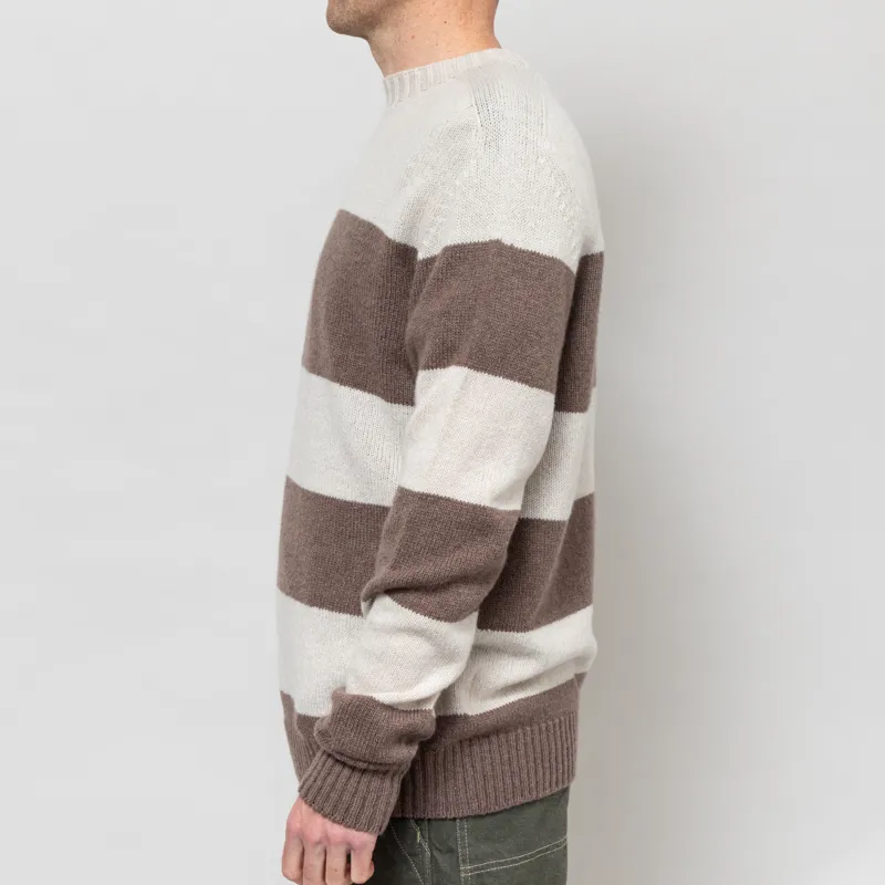 Origin Knitwear Seamless Striped Crew Swansdown-2