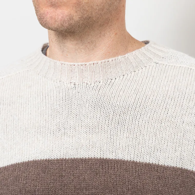 Origin Knitwear Seamless Striped Crew Swansdown-5