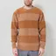 Origin Knitwear Souffle Striped Crew Caramel