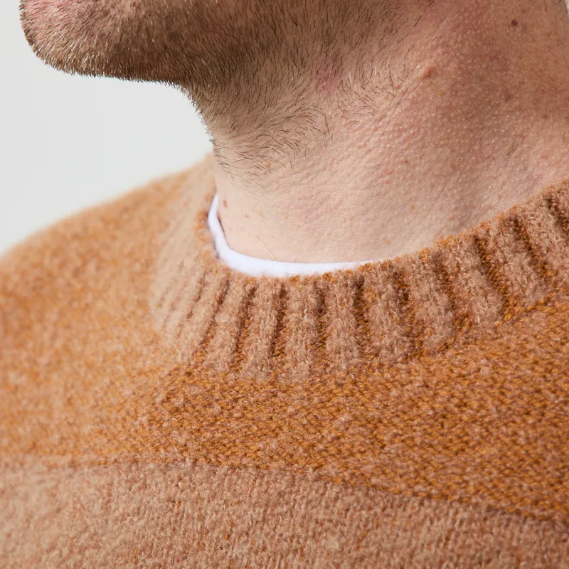 Origin Knitwear Souffle Striped Crew Caramel-4