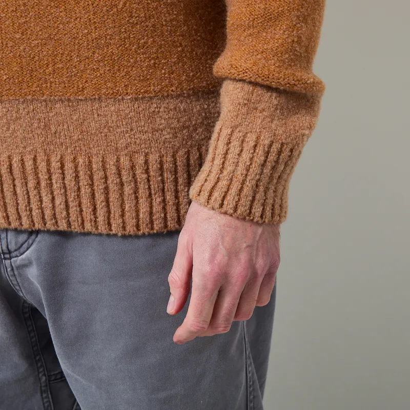 Origin Knitwear Souffle Striped Crew Caramel-6
