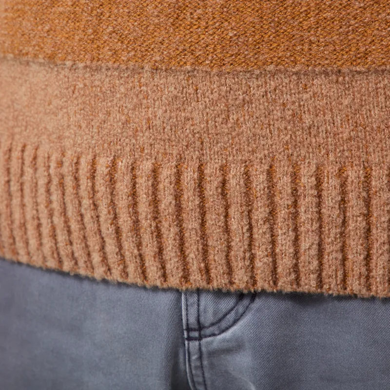Origin Knitwear Souffle Striped Crew Caramel-7