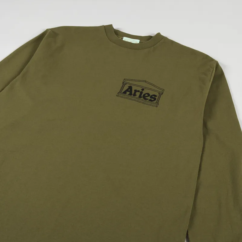 Aries Temple Long Sleeve T Shirt Olive-2