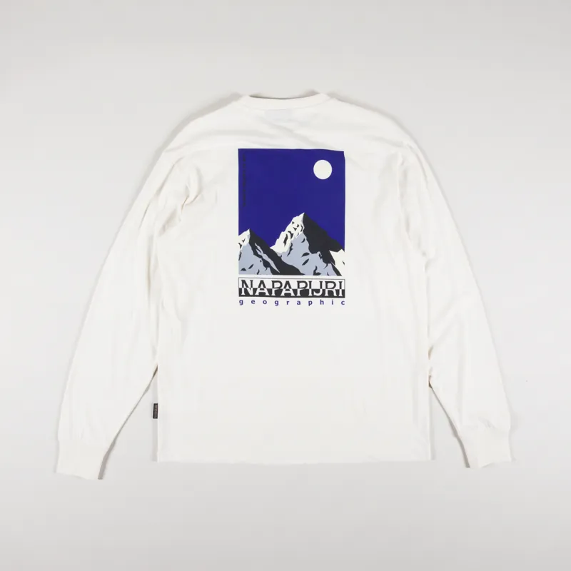Napapijri Telemark Long Sleeve Unisex T Shirt White Whisper