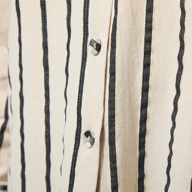 Lowie Womens Stripe Scallop Blouse Cream-5