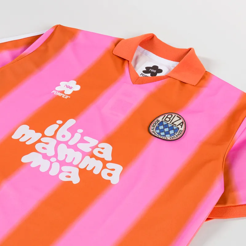 Pompeii x NSS Stripes Football Shirt Pink Orange-2