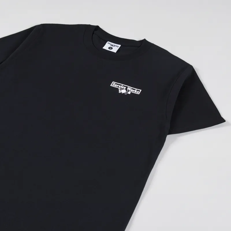 Service Works Logo T Shirt Black-2