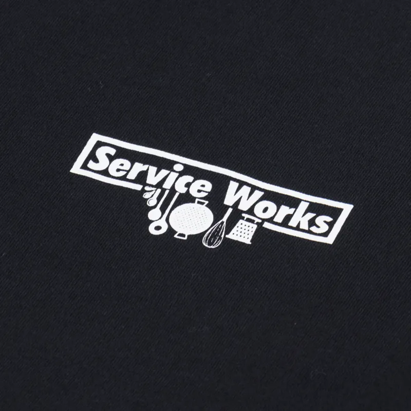 Service Works Logo T Shirt Black-1