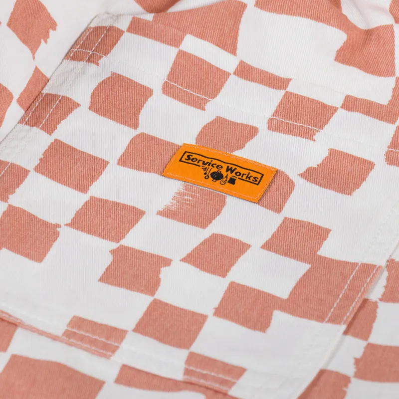 Service Works Printed Chef Pants Salmon Checker-8