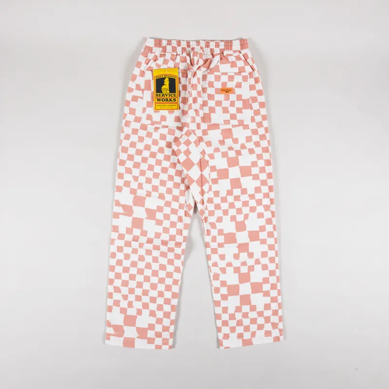 Service Works Printed Chef Pants Salmon Checker