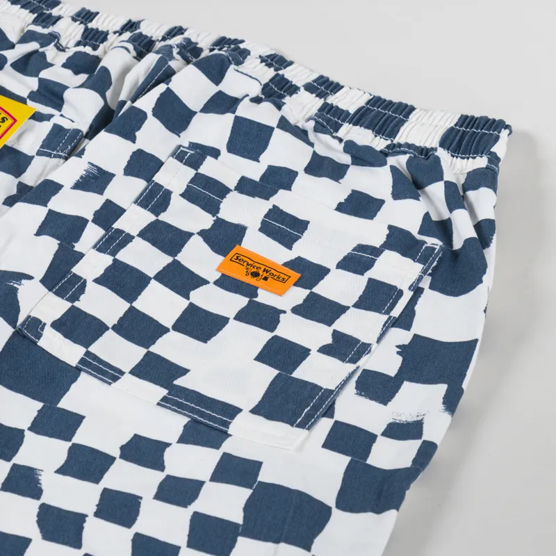 Service Works Printed Chef Pants Teal Checker-7