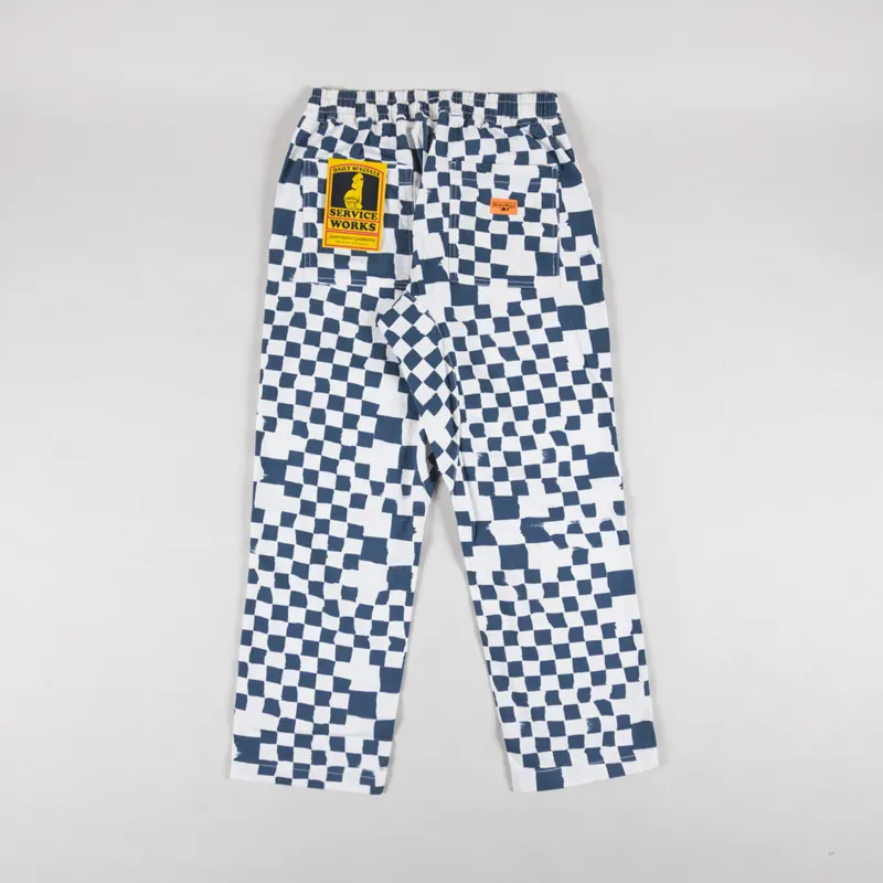 Service Works Printed Chef Pants Teal Checker