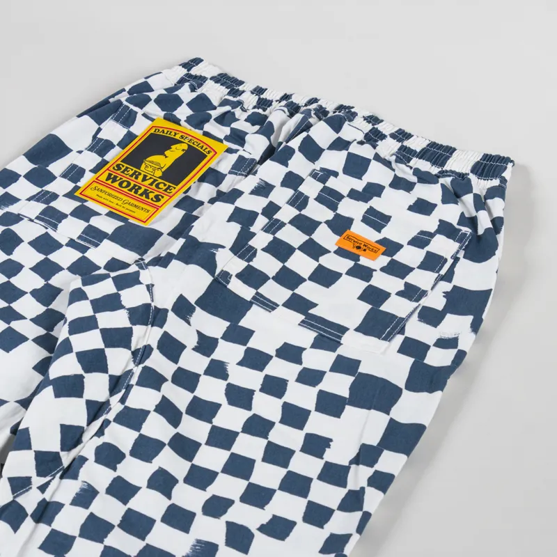 Service Works Printed Chef Pants Teal Checker-5