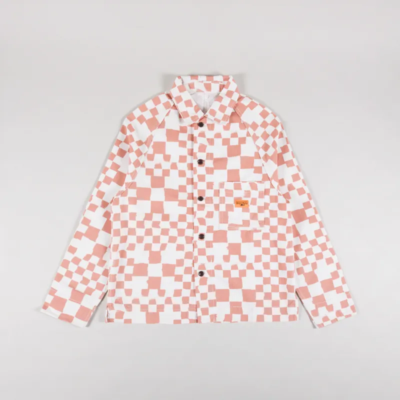 Service Works Drill Printed Front Of House Jacket Salmon Checker