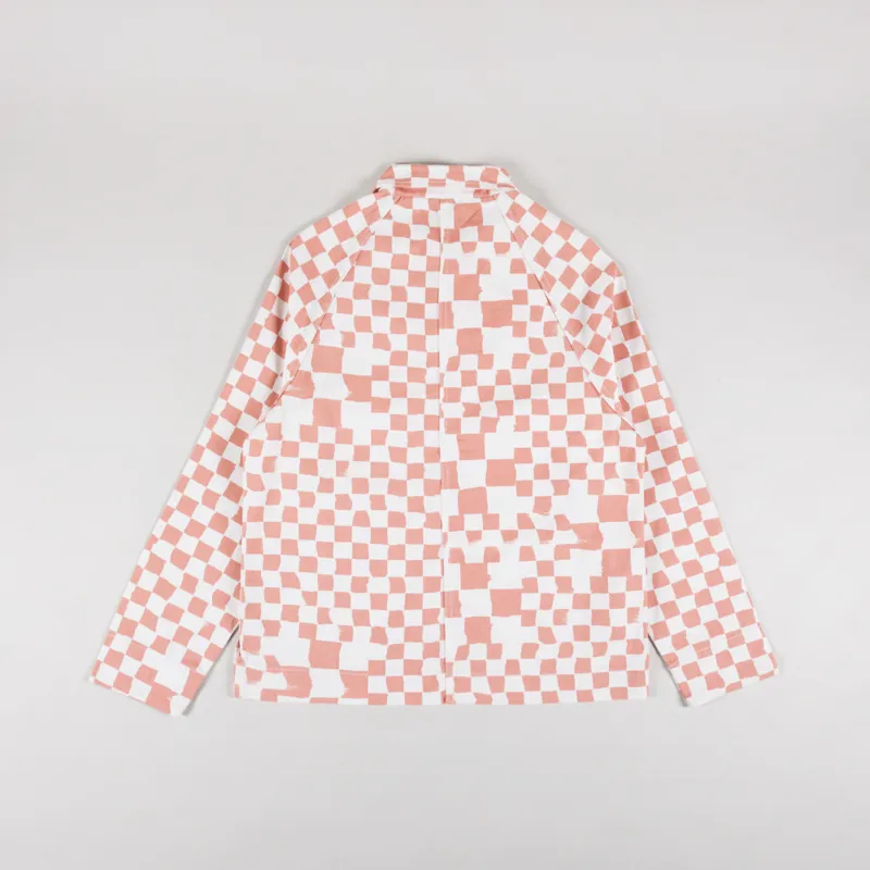 Service Works Drill Printed Front Of House Jacket Salmon Checker-1