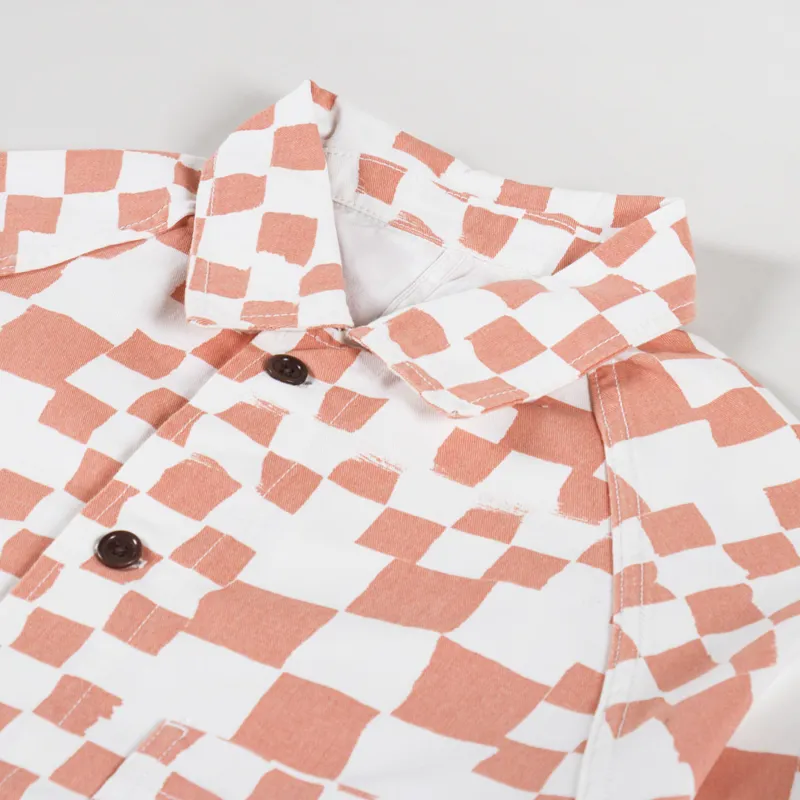 Service Works Drill Printed Front Of House Jacket Salmon Checker-4