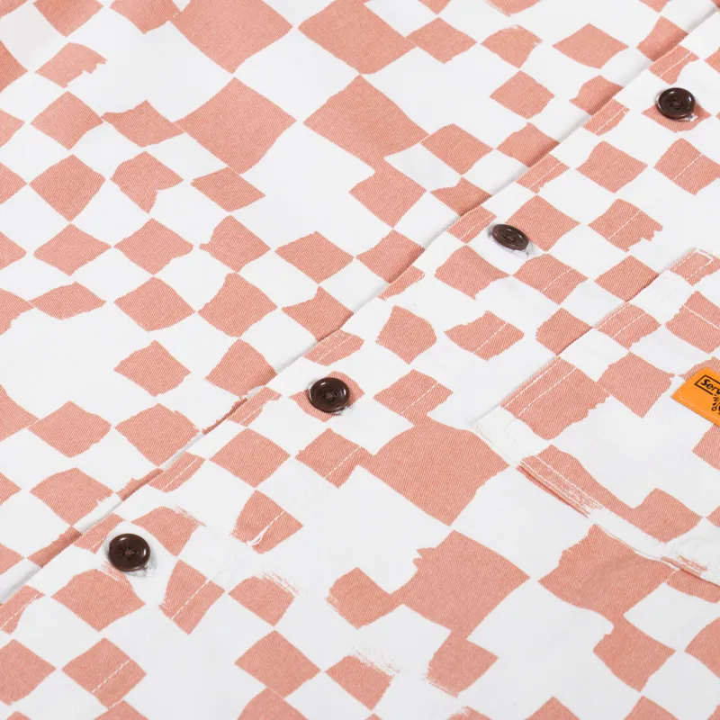 Service Works Drill Printed Front Of House Jacket Salmon Checker-6