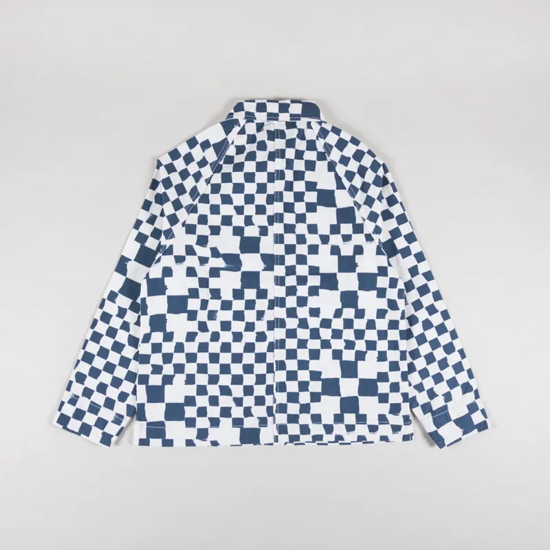 Service Works Drill Printed Front Of House Jacket Teal Checker-1