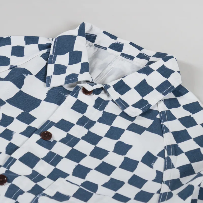 Service Works Drill Printed Front Of House Jacket Teal Checker-4