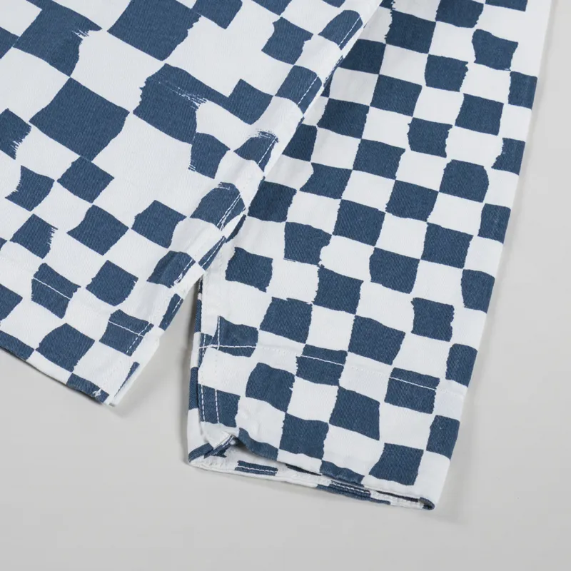 Service Works Drill Printed Front Of House Jacket Teal Checker-7