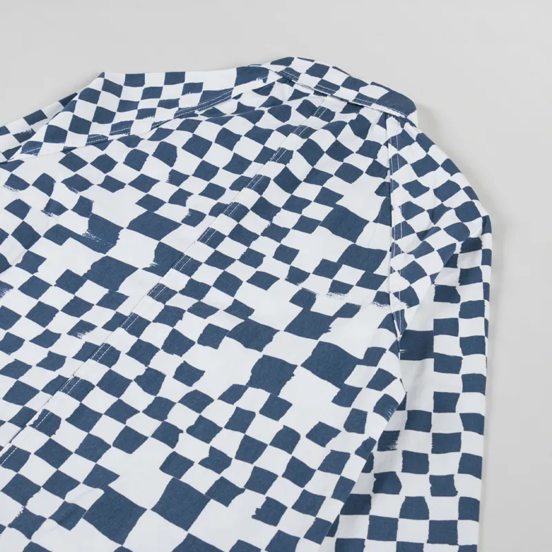 Service Works Drill Printed Front Of House Jacket Teal Checker-3