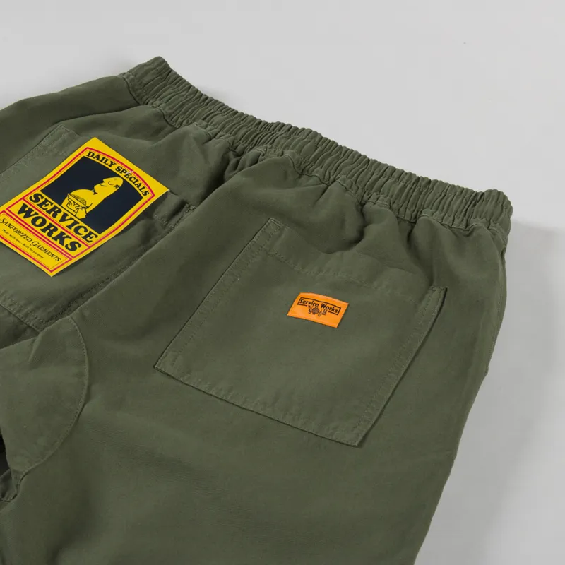 Service Works Canvas Chef Shorts Olive-3