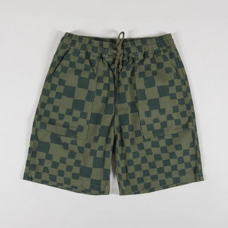 Service Works Printed Chef Shorts Olive Checker