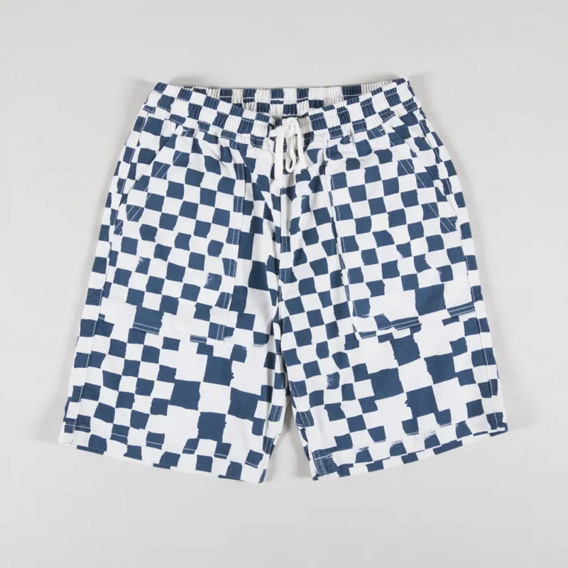 Service Works Printed Chef Shorts Teal Checker