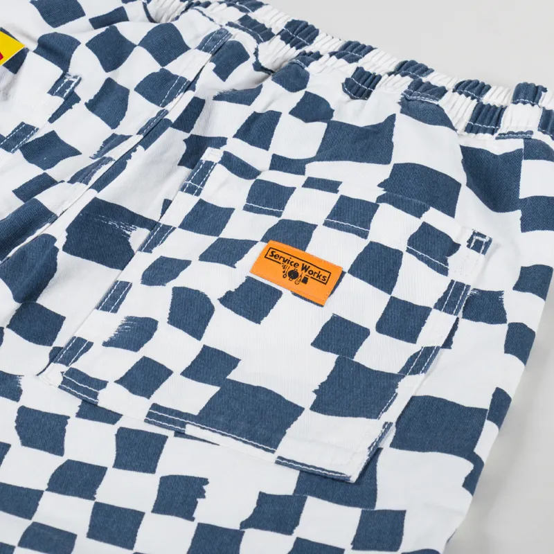 Service Works Printed Chef Shorts Teal Checker-6