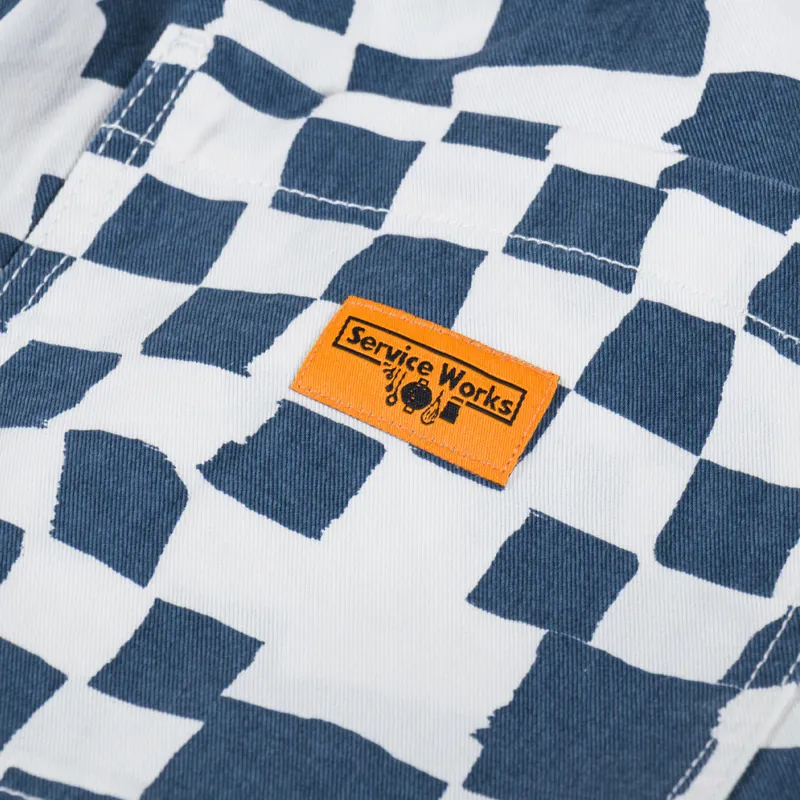 Service Works Printed Chef Shorts Teal Checker-7