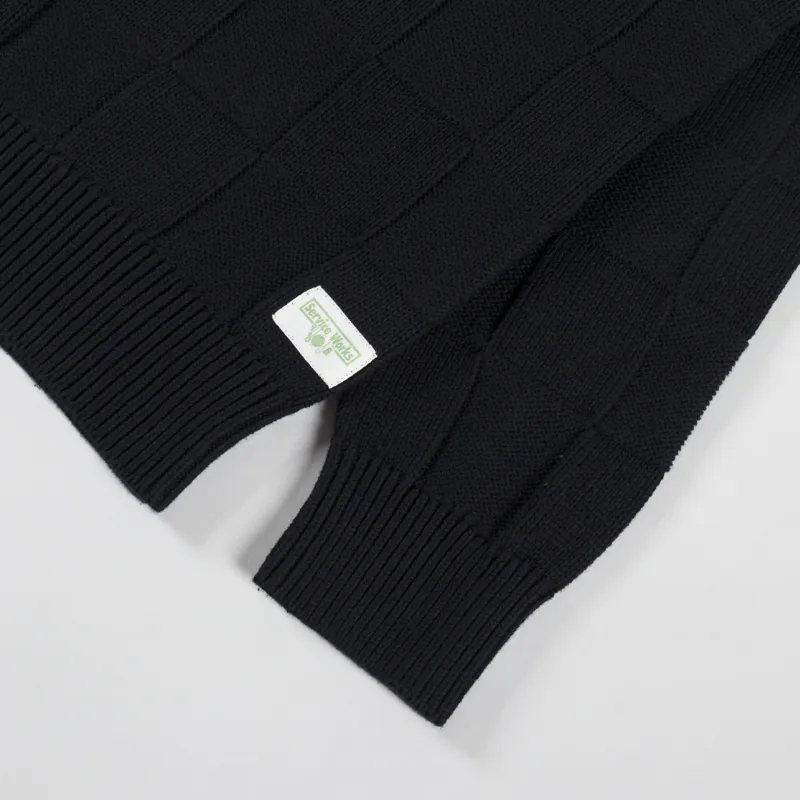 Service Works Check Knit Crewneck Black-7