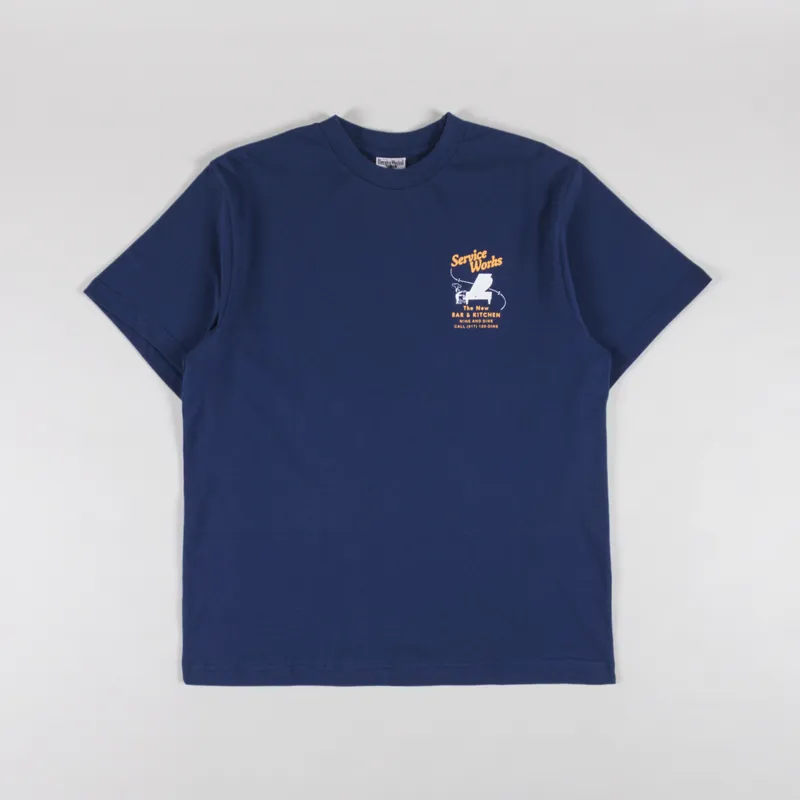 Service Works Bar + Kitchen T Shirt Navy-1