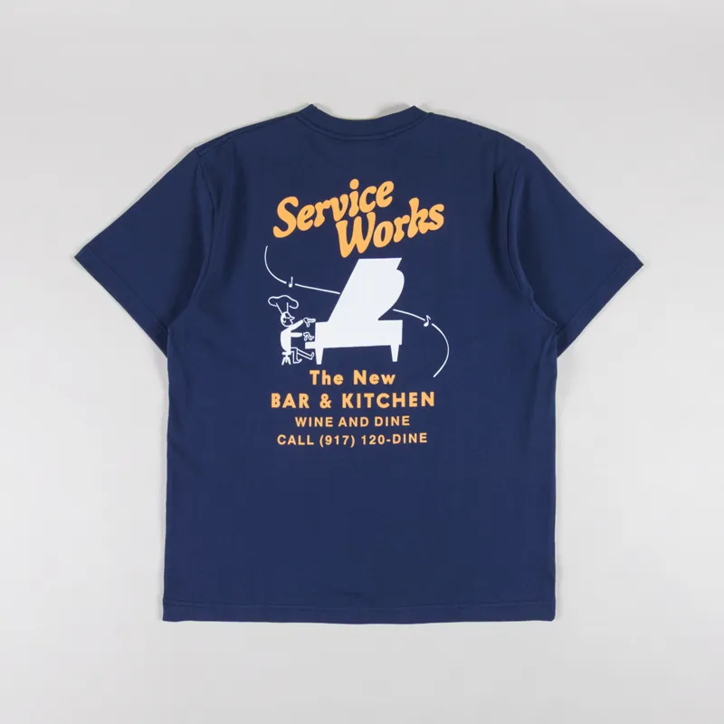 Service Works Bar + Kitchen T Shirt Navy