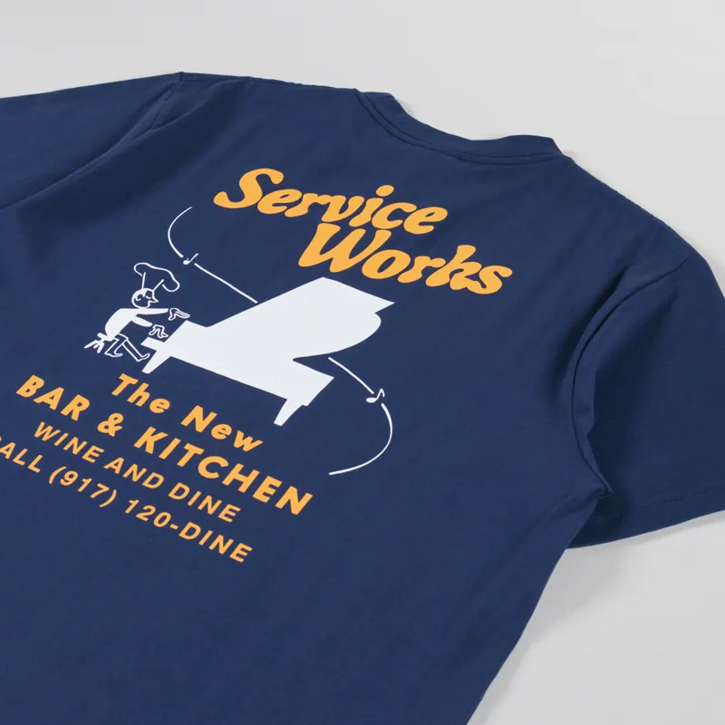 Service Works Bar + Kitchen T Shirt Navy-2