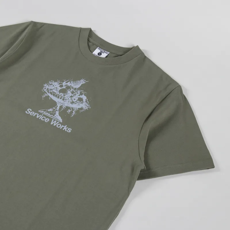 Service Works Fruit Bowl T Shirt Olive-1