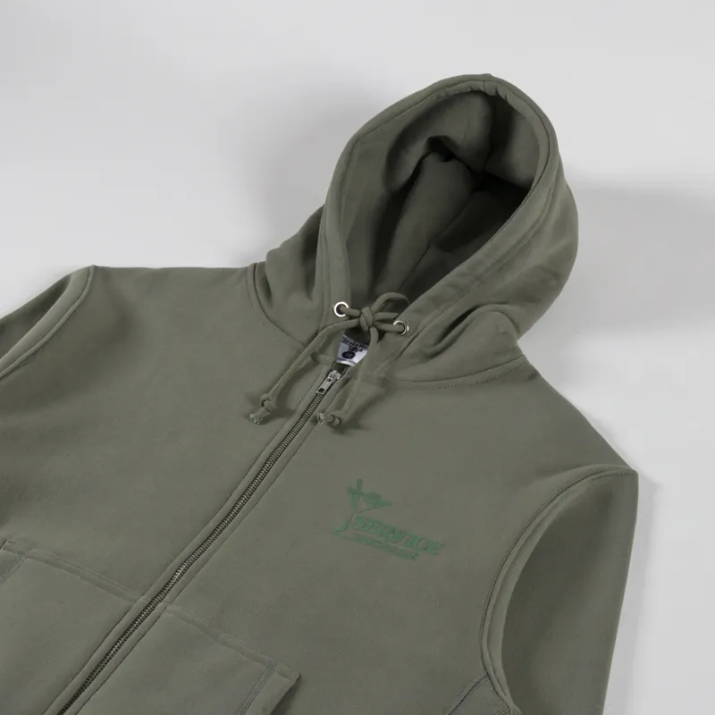 Service Works Martini Zipper Hoodie Olive-3