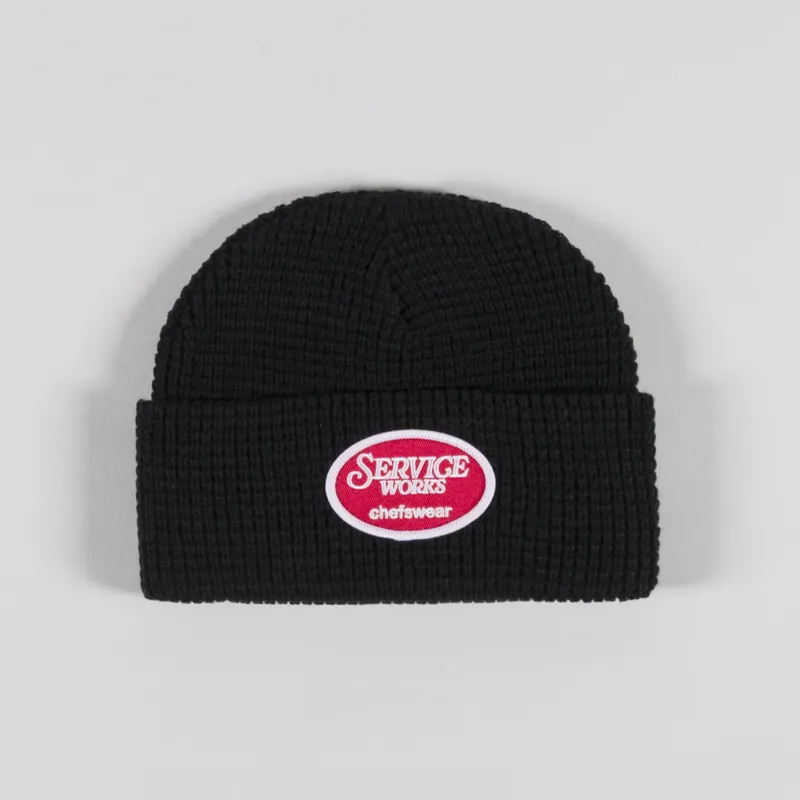 Service Works Waffle Patch Beanie Black
