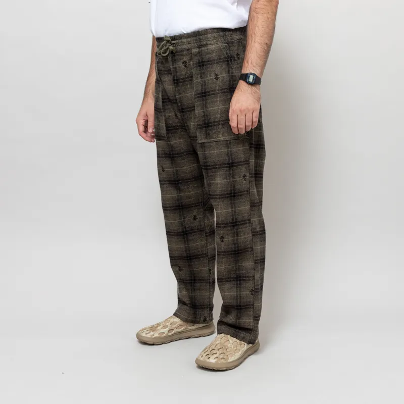 Service Works Thistle Plaid Chef Pants Olive-1