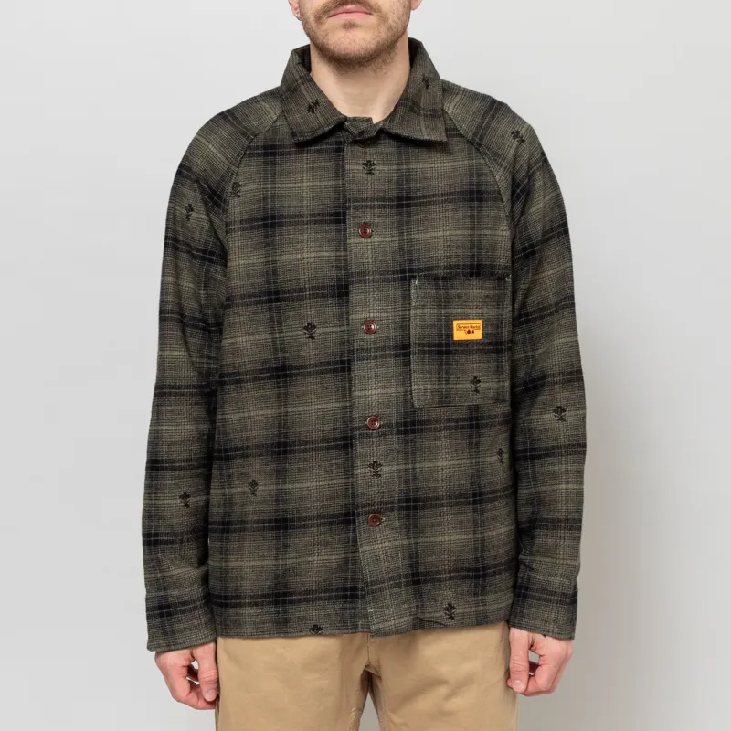 Service Works Thistle Plaid Front Of House Jacket Olive