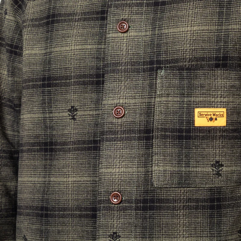 Service Works Thistle Plaid Front Of House Jacket Olive-8
